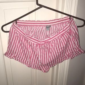 Aerie pink and white striped pj shorts/boxers sz S